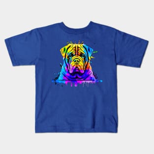 English Mastiff Colorful Print Art Kids T-Shirt